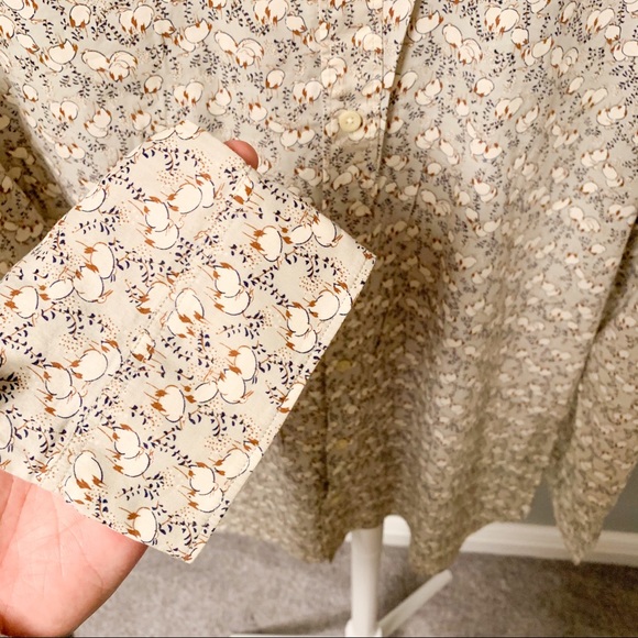 NWOT All Saints Print Pattern Shirt, Cream, XXL - Picture 5 of 10